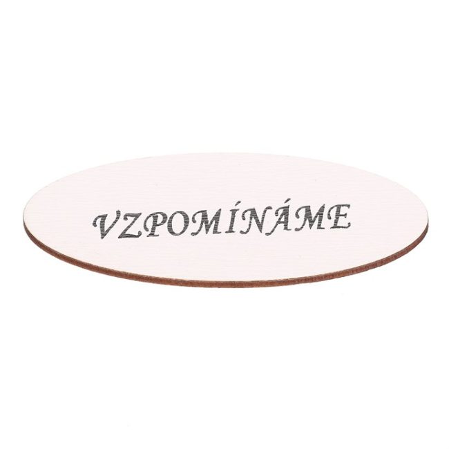 Ceduľka "Spomíname" - drevo, biela, v sáčku 12 ks, cena za 1 ks