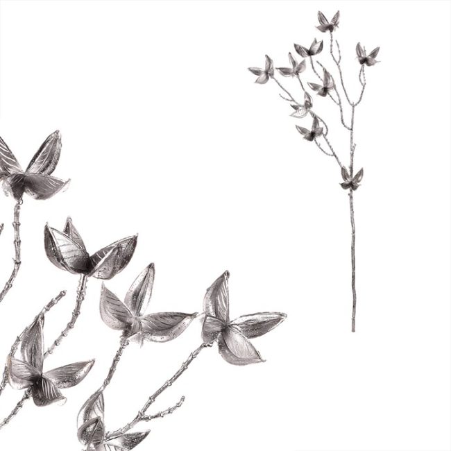 Bavlník - umelá vetva, farba strieborná