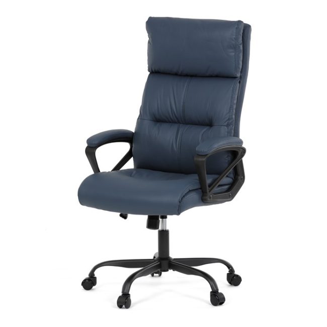 Kancelárske kreslo, hojdací mechanizmus, modrá ekokoža, KA-Y346 BLUE