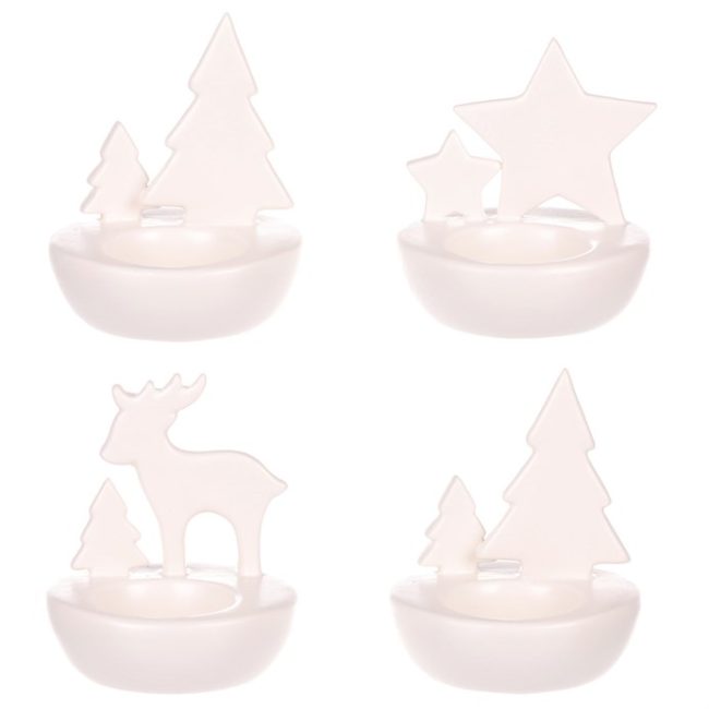 Svietnik porcelánový - na čajovú sviečku, mix 3 druhov, cena za 1 ks