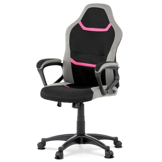 Detská stolička, hojdací mechanizmus, ružová látka, KA-L611 PINK