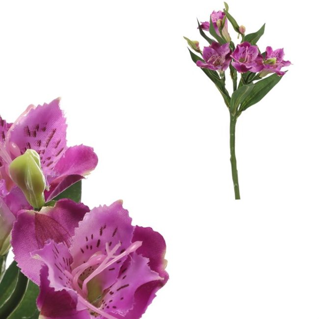 Alstromeria - umelá rezaná kvetina, fialová