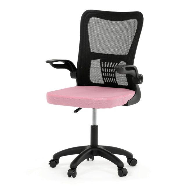 Detska stolička, hojdací mechanizmus, ružová sieťovina, KA-K2006 PINK