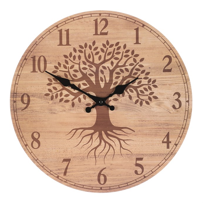 Hodiny nástenné - pr. 34 cm, MDF, strom života