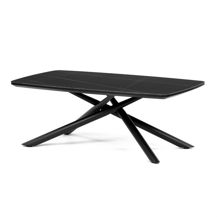 Konferenčný stolík 120x70x46cm, spekaná keramika, mramor, AHG-X7227 BK