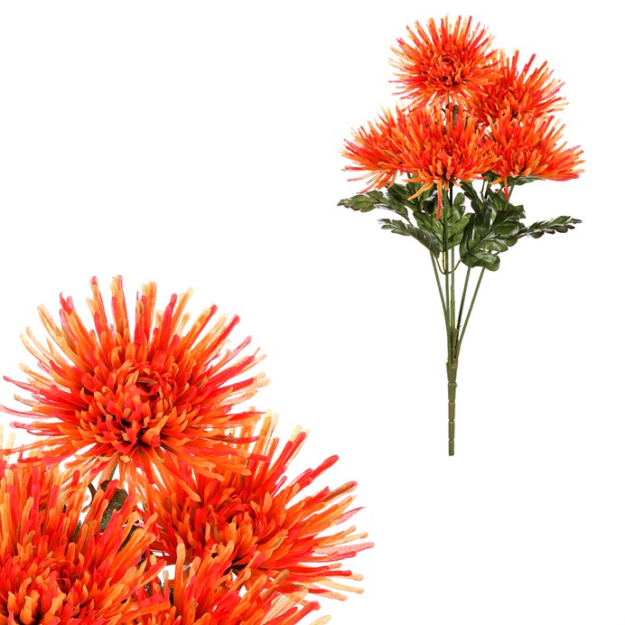 Chryzantéma - umelá kytica, farba oranžová