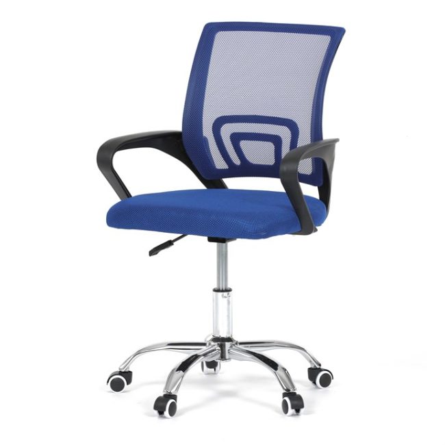 Detská stolička, hojdací mechanizmus, modrá sieťovina, KA-L103 BLUE