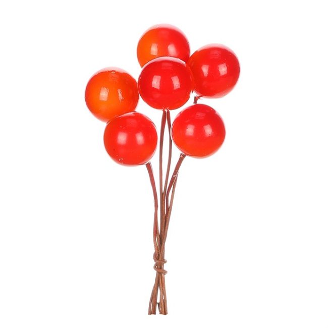 Guľôčky na drôtiku - oranžové, cena za balenie (48 ks)