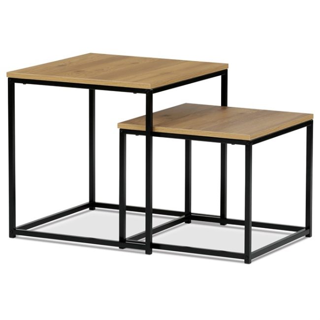 Odkladací stolík 50x50cm, mdf, divoký dub, AF-076 OAK