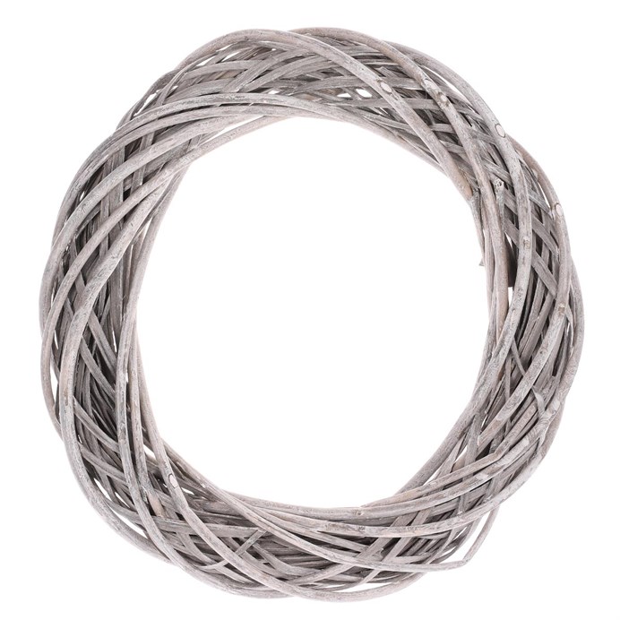 Veniec prútený - pr. 35 cm, šedá farba