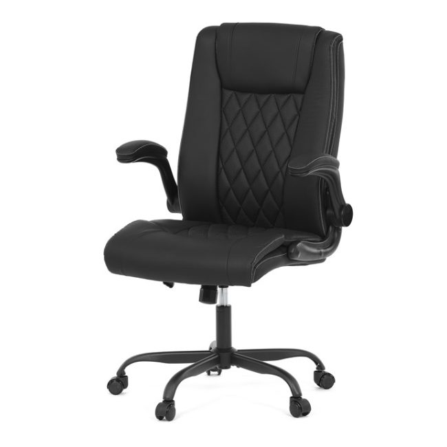 Kancelárske kreslo, hojdací mechanizmus, čierna ekokoža, KA-Y344 BK