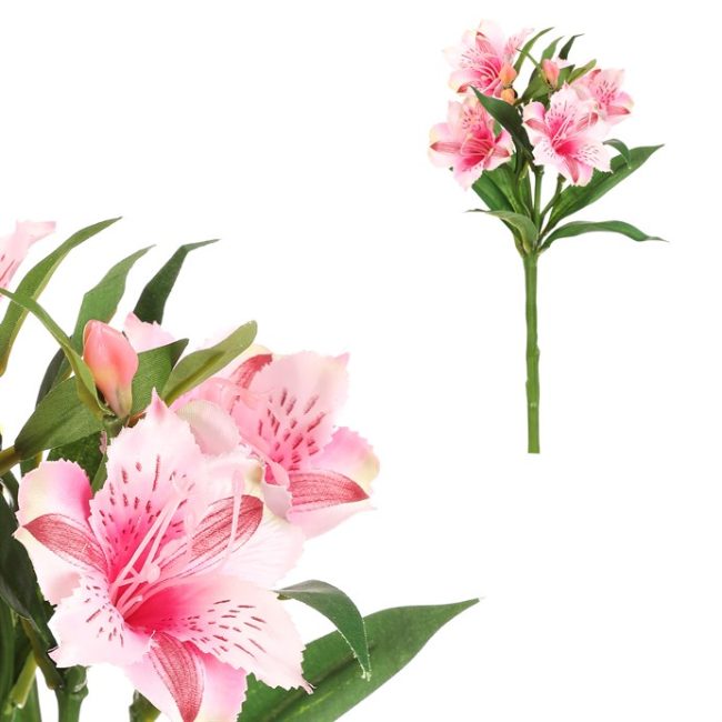 Alstromeria - umelá rezaná kvetina, ružová