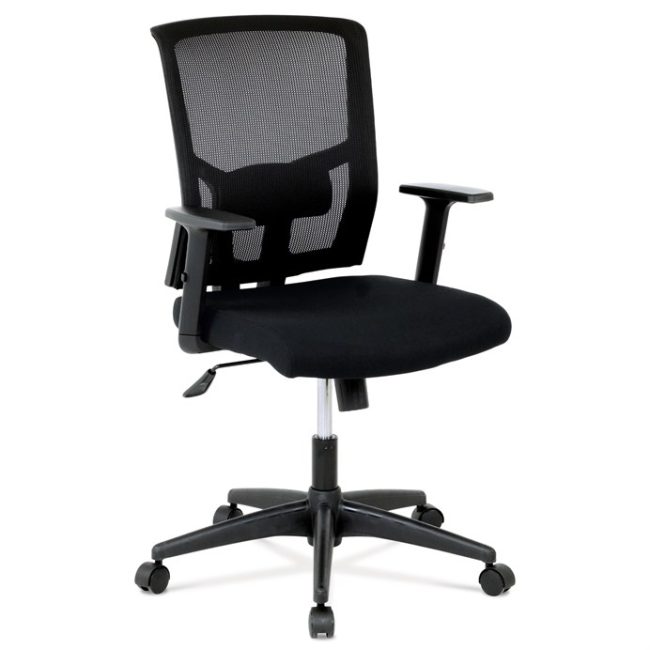 Kancelárska stolička, hojdací mechanizmus, čierna sieťovina, KA-B1012 BK