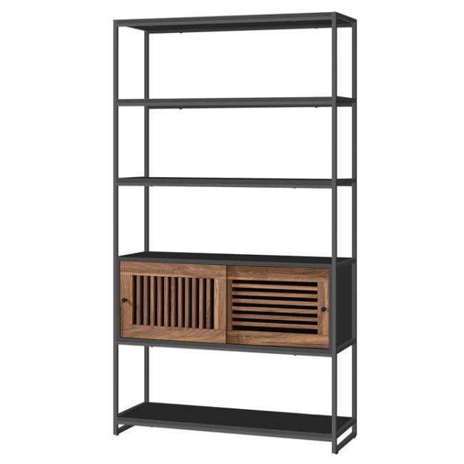 Regál, mdf, čierna, AUR-E1121 BK