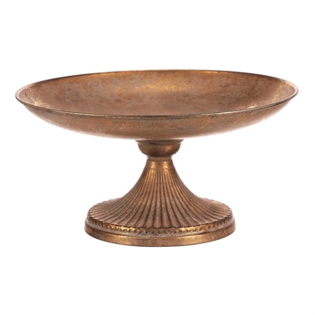 Misa kovová - na stojane, 22 cm, aranžovacia, zlatá