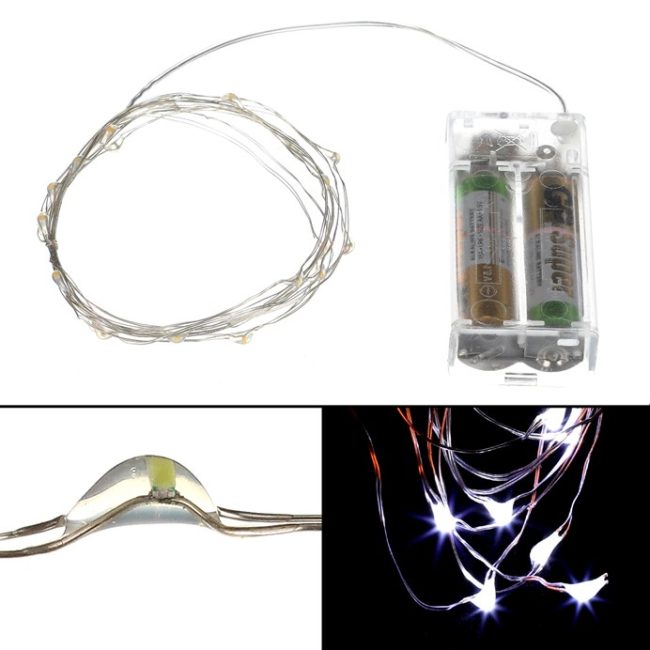 Reťaz s LED svetielkami - časovač, studená biela farba, 4 m/40 LED