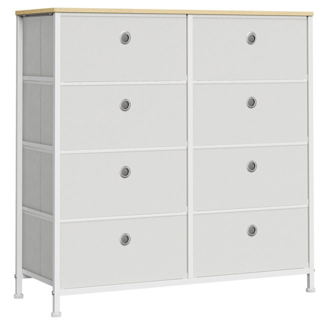 Komoda 80x30x82cm, kov, biela, AUK-E1024 WT