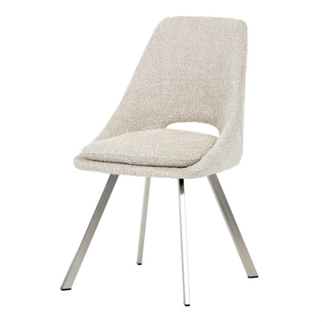 Jedálenská stolička, béžová, látka bouclé, DCL-W1174 CRM2