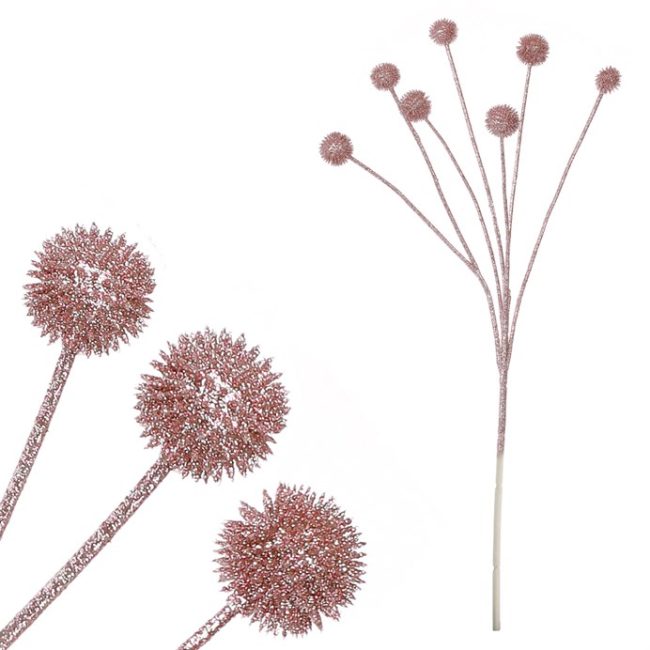 Bodliak - umelá vetva, farba ružová