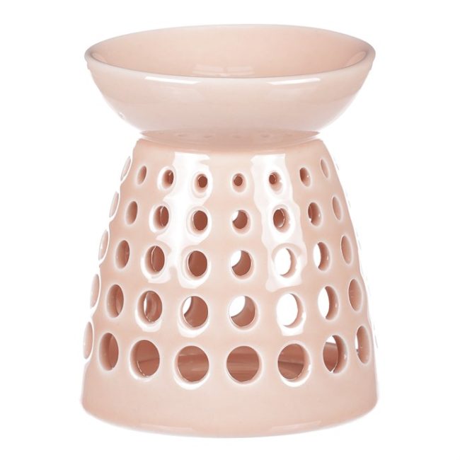 Aromalampa - porcelánová, okrúhle otvory, farba marhuľová