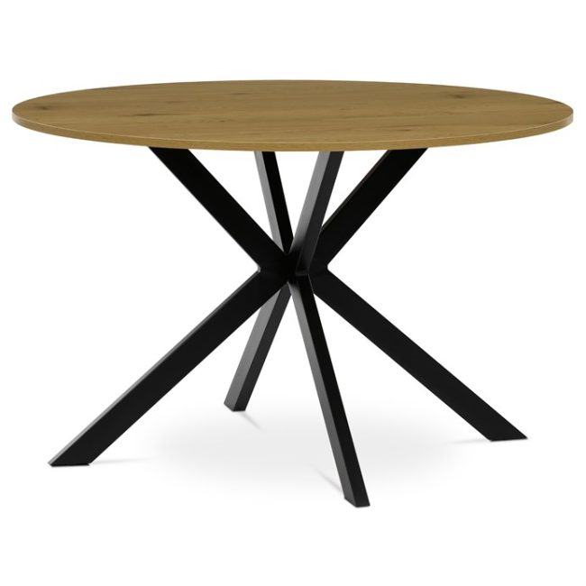 Okrúhly jedálenský stôl 120x120cm, mdf, divoký dub, HT-F4120 OAK