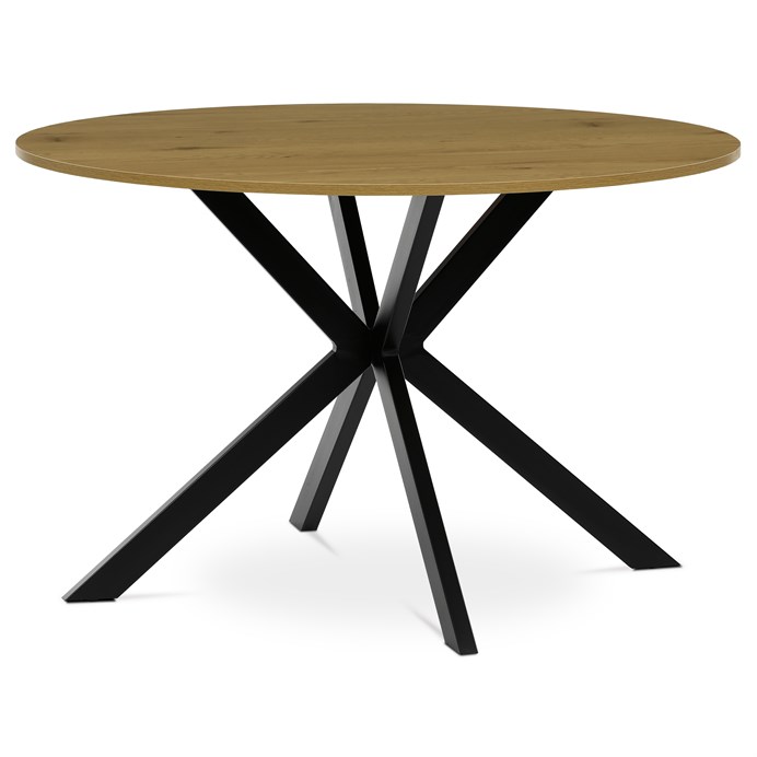 Okrúhly jedálenský stôl 120x120cm, mdf, divoký dub, HT-F4120 OAK