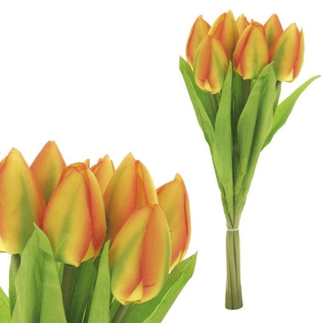 Tulipán - umelá kytica, 7 hláv, farba žltá