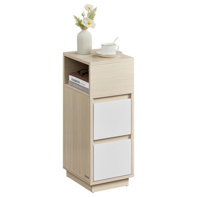 Odkladací stolík 25x30x65cm, mdf, bielený dub, ANT-E1065 BUK