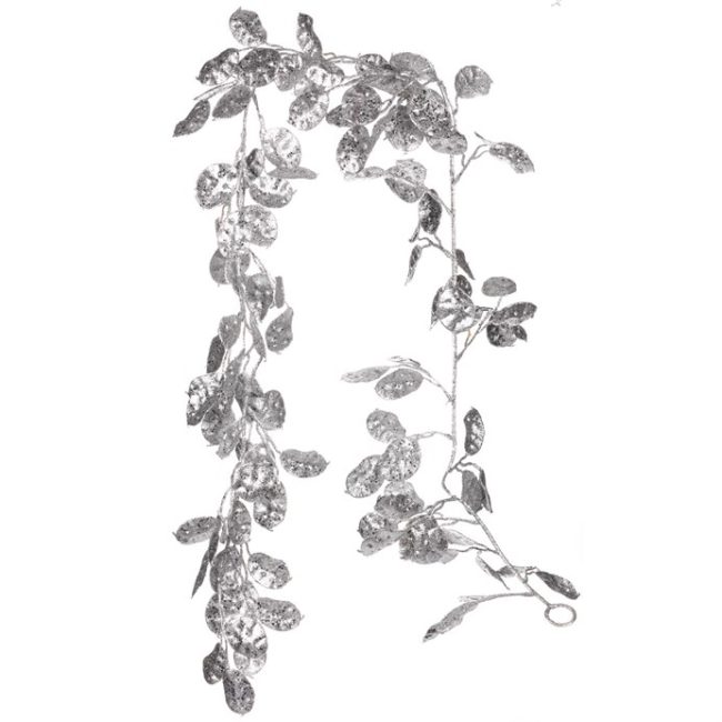 Eukalyptus - umelá girlanda, farba strieborná