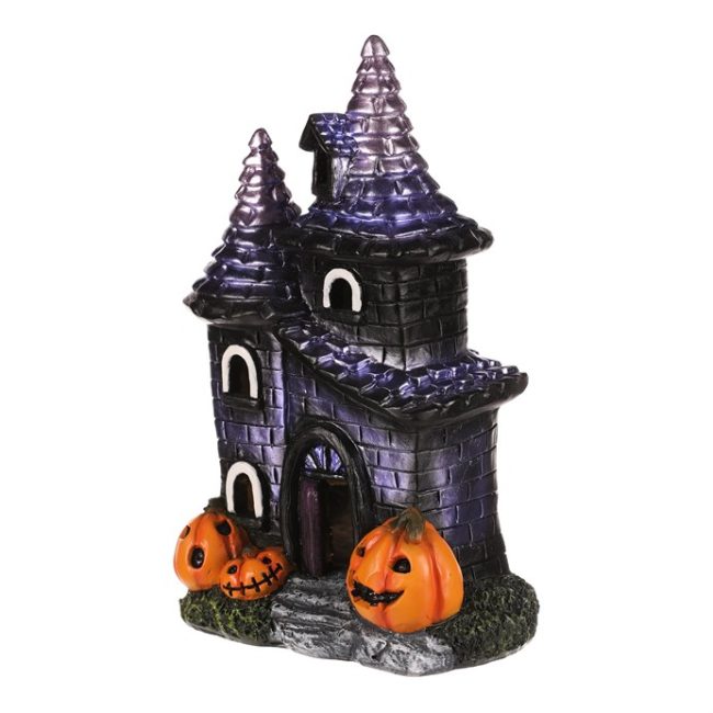 Dom z magnézia - Halloween, LED osvetl., čierny s tekvicami