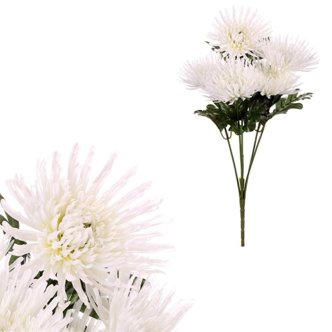 Chryzantéma - umelá kytica, farba biela