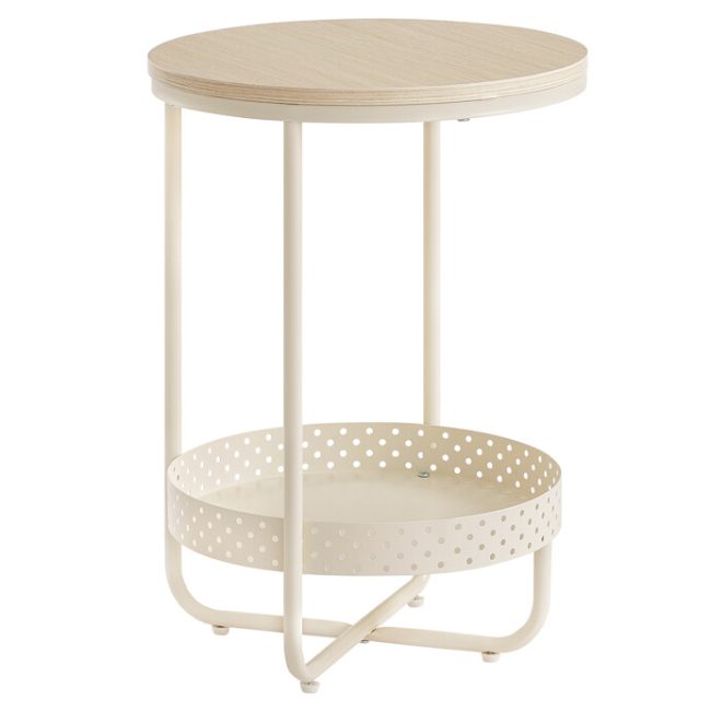 Odkladací stolík 40x40x55cm, mdf, bielený dub, AKF-E1015 CRM