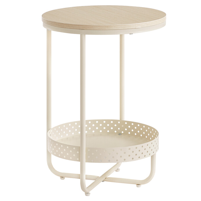 Odkladací stolík 40x40x55cm, mdf, bielený dub, AKF-E1015 CRM