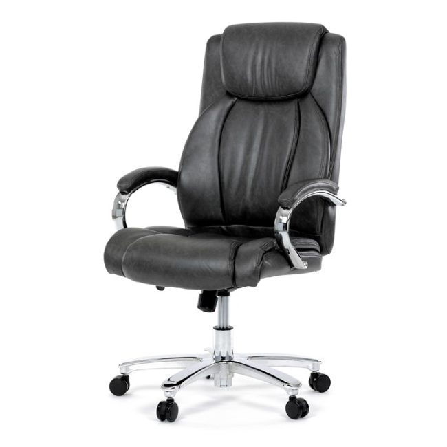 Kancelárske kreslo, hojdací mechanizmus, sivá ekokoža, KA-F1385 GREY