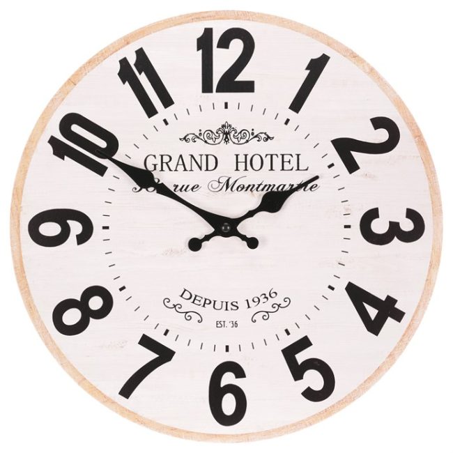 Hodiny nástenné - pr. 34 cm, MDF, grand hotel