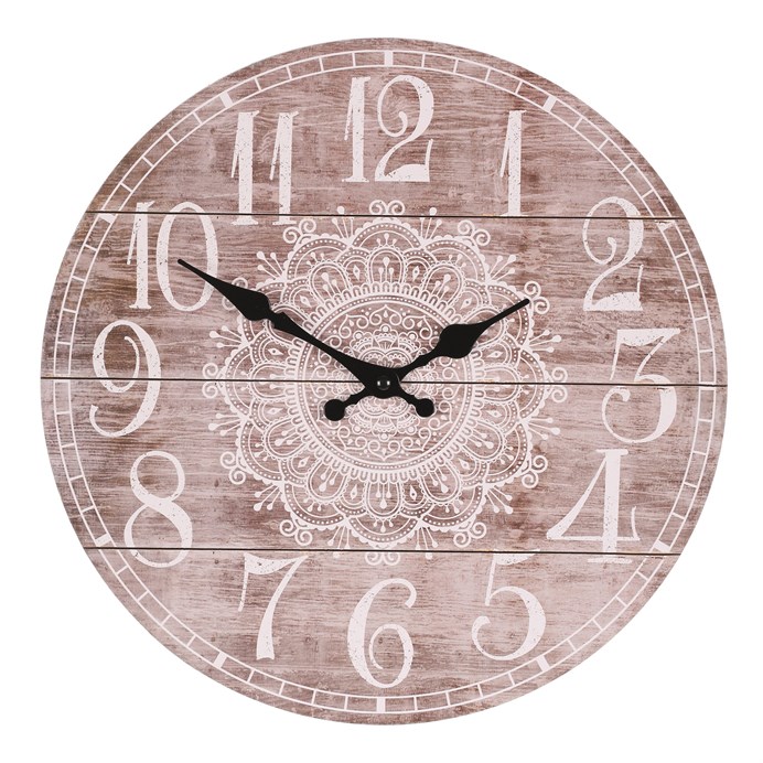 Hodiny nástenné - pr. 34 cm, MDF, motív mandaly
