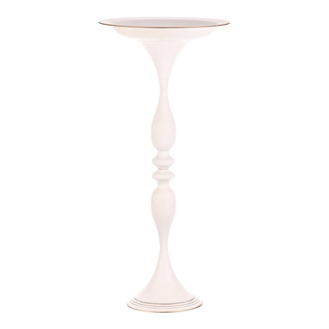 Misa kovová - na stojane, 83 cm, aranžovacia, farba biela