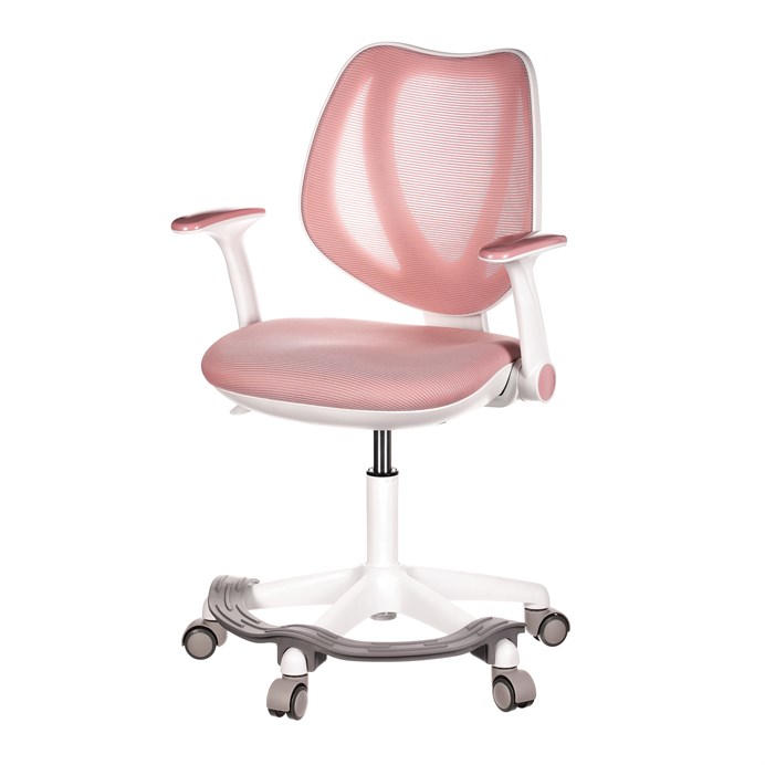 Detská stolička, výškovo nastaviteľná, ružová sieťovina, KA-C806 PINK