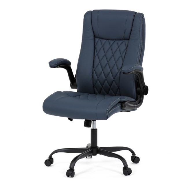 Kancelárske kreslo, hojdací mechanizmus, modrá ekokoža, KA-Y344 BLUE