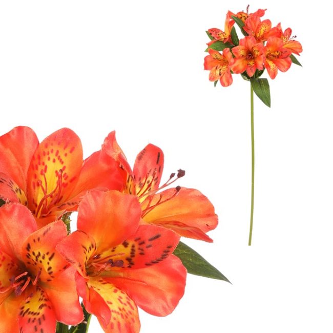 Alstromeria - umelá rezaná kvetina, oranžová