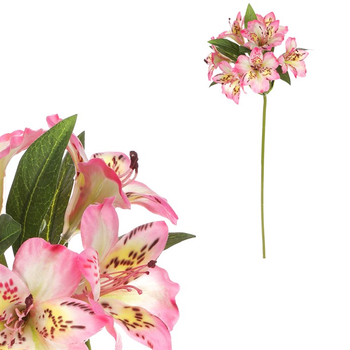 Alstromeria - umelá rezaná kvetina, svetlo ružová