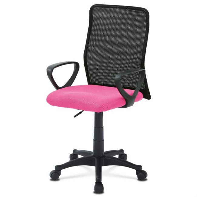 Detská stolička, výškovo nastaviteľná, ružová sieťovina, KA-B047 PINK