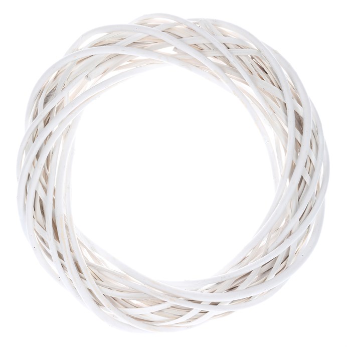 Veniec prútený - pr. 30 cm, biela farba