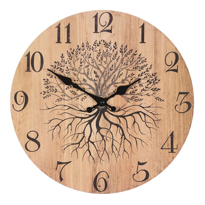 Hodiny nástenné - pr. 34 cm, MDF, strom života