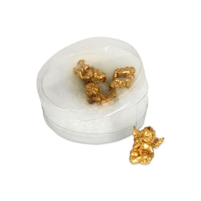 Anjel mini - polyresin, zlatý, cena za balenie (4 ks)