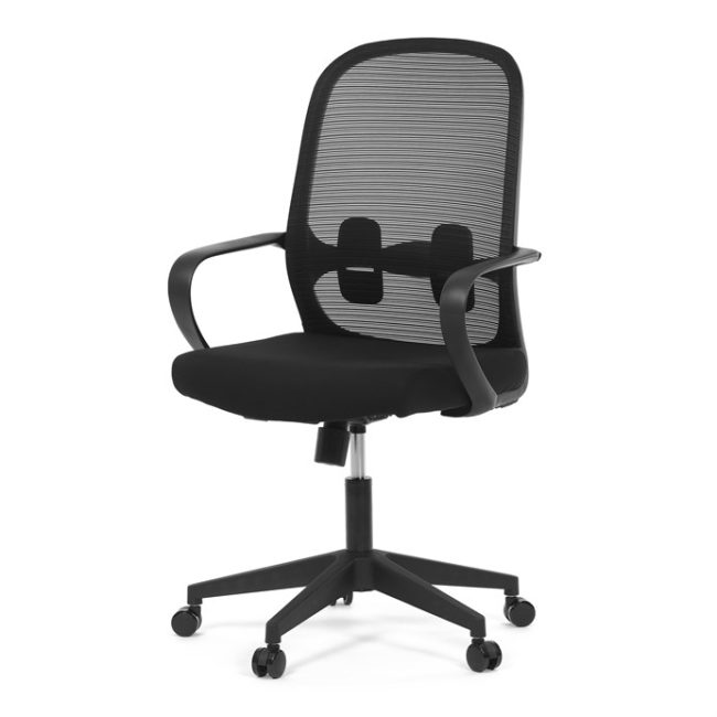 Kancelárska stolička, hojdací mechanizmus, čierna látka, KA-S424 BK