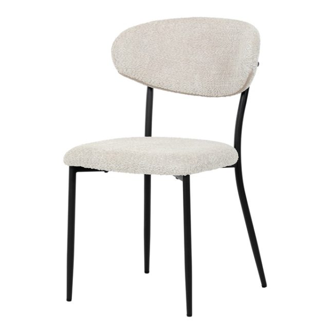 Jedálenská stolička, béžová, látka bouclé, CT-W1021 CRM2