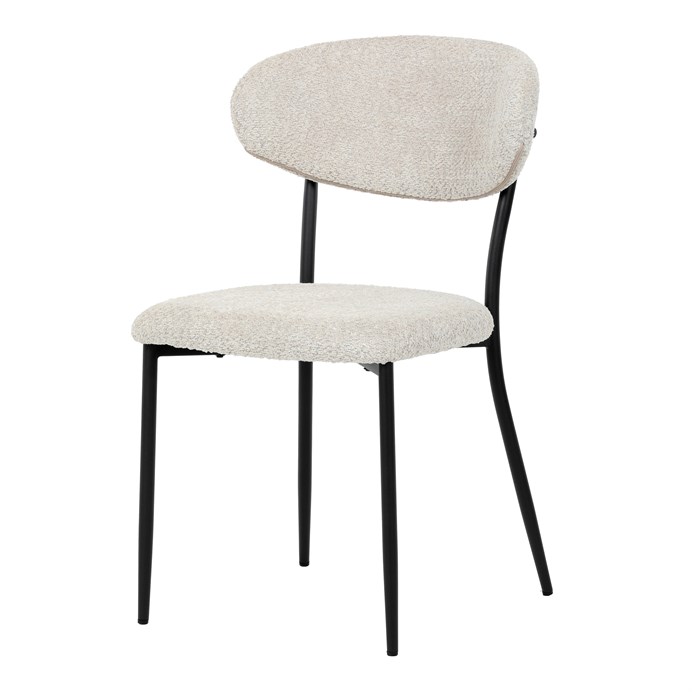 Jedálenská stolička, béžová, látka bouclé, CT-W1021 CRM2