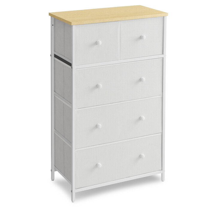 Komoda 56x30x93cm, kov, biela, AUK-E1051 WT