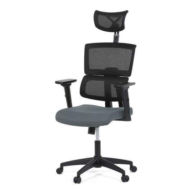 Kancelárska stolička, hojdací mechanizmus, šedá sieťovina, KA-B1025 GREY